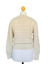 Vintage Textured Ivory Cardigan