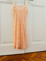 1930's Blush Pink Floral Print Silk Blend Teddy