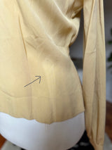 1940’s Beige Silk Crepe Embroidered Blouse