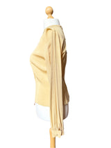 1940’s Beige Silk Crepe Embroidered Blouse