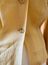1940’s Beige Silk Crepe Embroidered Blouse