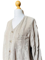 Ted Lapidus Beige Cotton Blend Button Down Shirt