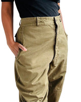 Vintage Army Green Cotton Military Pants