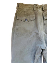 Vintage Army Green Cotton Military Pants