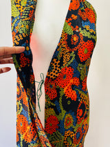 1970s Italian Floral Print Halter Maxi Dress