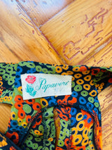 1970s Italian Floral Print Halter Maxi Dress