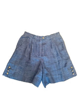 Vintage Escada Indigo Blue Linen Shorts