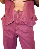 Vintage Emanuel Ungaro Burgundy Denim Suit Set