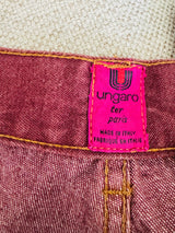 Vintage Emanuel Ungaro Burgundy Denim Suit Set