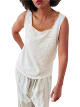 Vintage Pierre Cardin White Striped Tank top