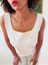 Vintage Pierre Cardin White Striped Tank top