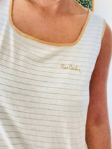 Vintage Pierre Cardin White Striped Tank top