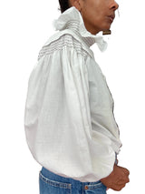 Vintage Byblos White Cotton Smocked Blouse