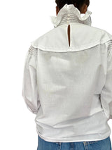 Vintage Byblos White Cotton Smocked Blouse