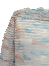 Handmade Vintage Pale Grey Crinkled Silk Off the Shoulder Blouse