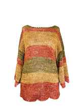 1990s Vintage Jil Sander Striped Earthtone Sweater