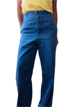 Vintage Indigo Blue French Workwear Pants