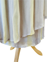 Vintage Silk Striped Maxi Wrap Skirt