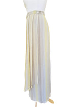 Vintage Silk Striped Maxi Wrap Skirt