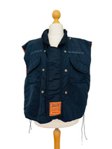 Vintage 90s Schott Brothers Flyer Navy Nylon Quilted Vest