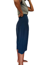 Vintage 2009 Yves St. Laurent Navy Blue Silk Harem Pants