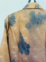 Vintage 70s Italian Tie Dye Camouflage Floral Button Up Shirt
