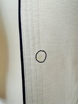 Vintage Louis Feraud White Tailored Blazer w/Navy Trim