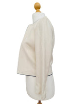 Vintage Louis Feraud White Tailored Blazer w/Navy Trim