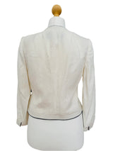 Vintage Louis Feraud White Tailored Blazer w/Navy Trim