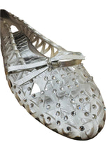 Pre-owned Stuart Weitzman Clear Rhinestone Jellystone Ballet Flats