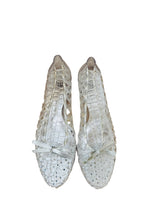 Pre-owned Stuart Weitzman Clear Rhinestone Jellystone Ballet Flats