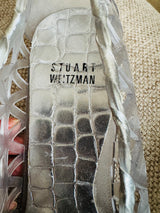 Pre-owned Stuart Weitzman Clear Rhinestone Jellystone Ballet Flats