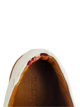 Pre-owned White Bally Sneaker w/Floral Embroidery