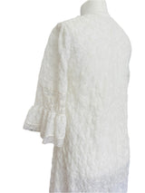 Vintage Embroidered White Dressing Gown w/Lace Trim