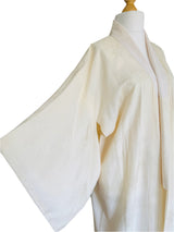 Vintage Ivory Silk Kimono Robe