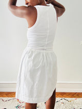 Upcycled Vintage White Embroidered Cotton Skirt