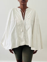 Edwardian White Cotton Poncho Top