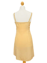 Beige Silk Slipdress w/Crystal Rhinestone Strap Detail