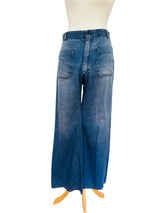 Vintage Unisex High Waisted Military Bell Bottom Jeans