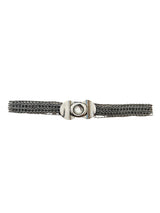 silver tone chain mail belt