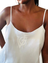 Valentino White Silk Embroidered Camisole