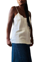 Valentino White Silk Embroidered Camisole