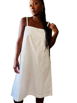 Antique French White Cotton Embroidered Tank Dress