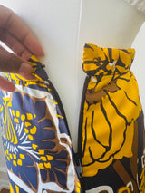 Vintage Printed Floral Print Silk Maxi Skirt