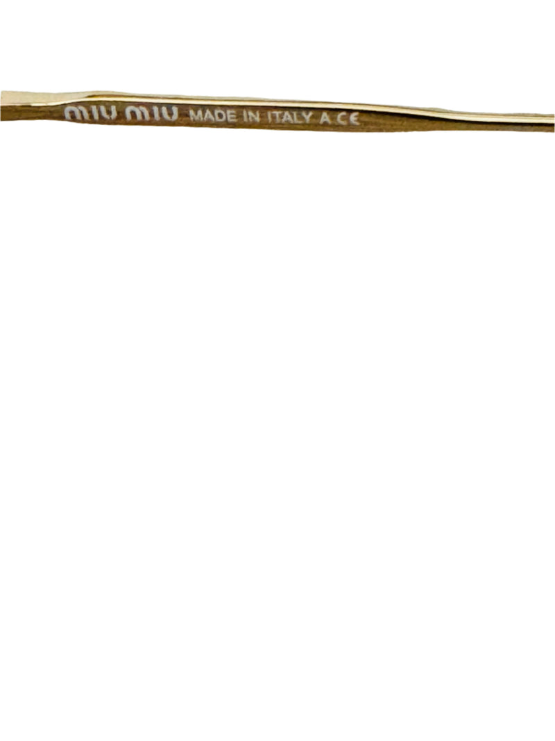 Miu Miu Rose Glitter Round Sunglasses