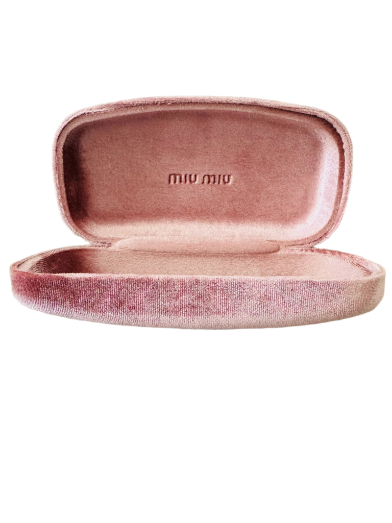 Miu Miu Rose Glitter Round Sunglasses