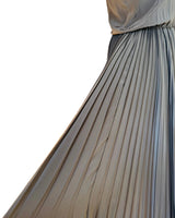 Vintage 80s Ted Lapidus Charcoal Grey Silk Maxi Dress