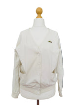 Vintage Lacoste White Deep V-Neck Cardigan