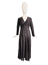 1960's Black And Silver Lurex Evening Gown