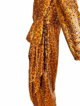 Vintage 1980's Mignon for Saks Fifth Avenue Leopard Sequin Print Gown